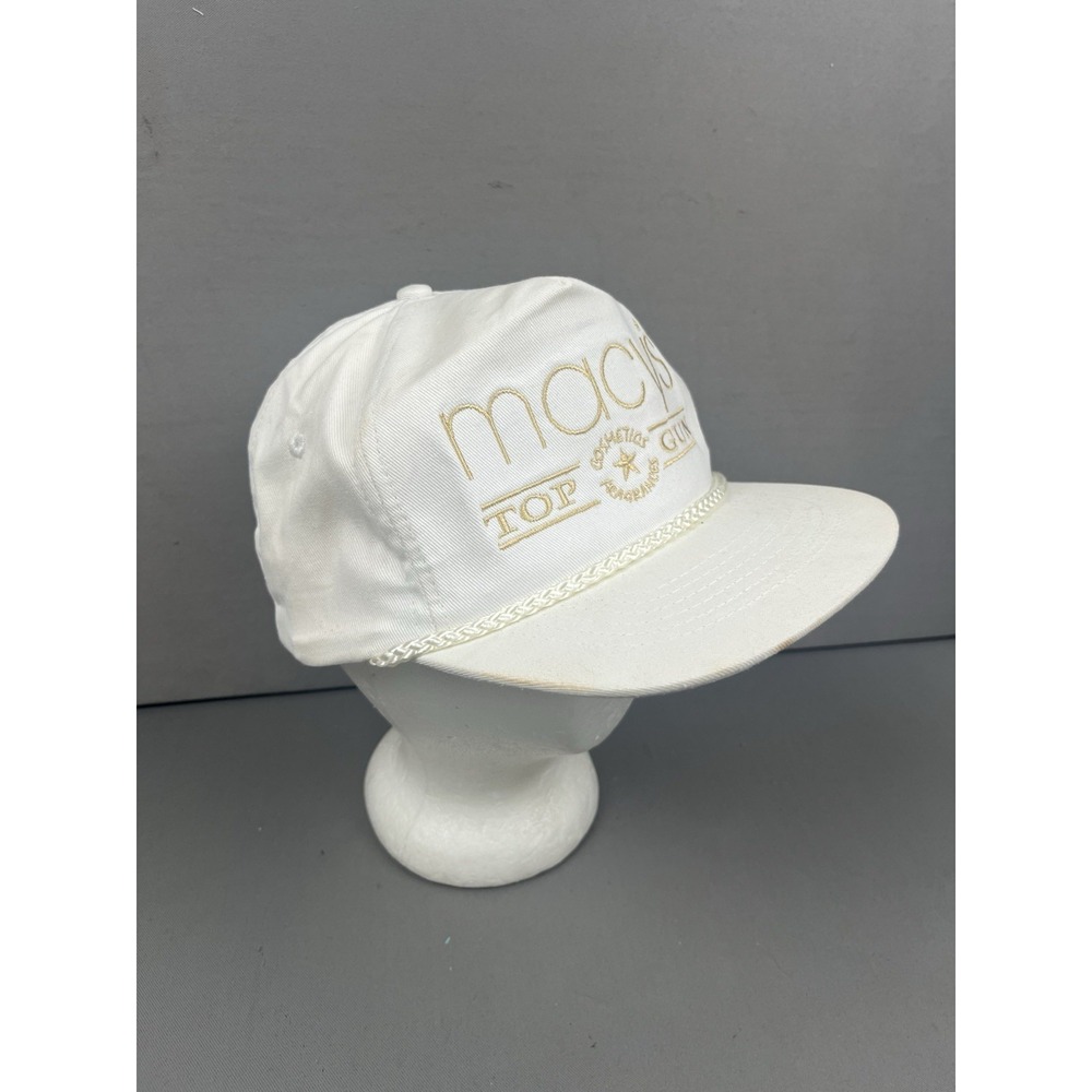 Vintage Macy's Top Gun Hat Cosmetics Fragrances White Rope Employee Performance - Picture 6 of 14